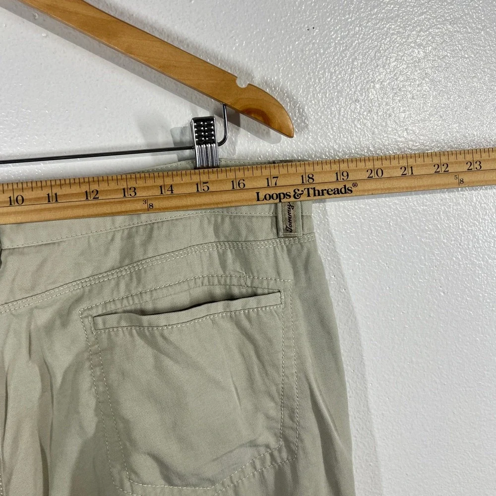 Tommy Bahama Mens Beige Chino Pants‎ Size 36 Lyocell Cotton Blend Flat Front